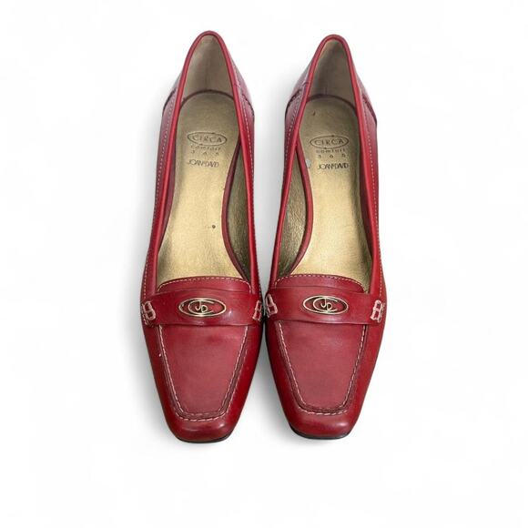 Joan & David Red leather vintage kitten heels - Picture 3 of 3